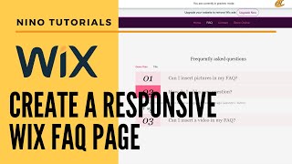 Adding An FAQ Page To Your Wix Website  Wix For Beginners  Wix Tutorial [upl. by Nothgiel]