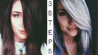 Dark Brown to Silver Hair  3 Step Tutorial [upl. by Leeke397]