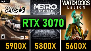 Ryzen 5900X VS 5800X VS 5600X Gaming Benchmarks rtx 3070 in 11 New Pc Games [upl. by Oijimer481]