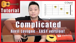 COMPLICATED guitar tutorial EASY version Avril Lavigne [upl. by Ecyac]