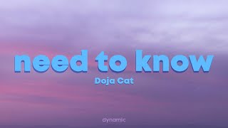 Doja Cat  need to know Lyrics [upl. by Maitilde]