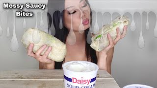 CHIPOTLE BURRITO MUKBANG messy  Eating Sounds ASMR [upl. by Corette]