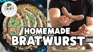 Easy Homemade Bratwurst amp How to Cook Beer Brats  From Scratch [upl. by Iago]