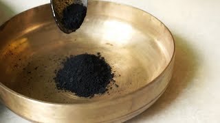 The Art Of Making Kajal Collyrium  The Traditional Indian Way  Blackest Black [upl. by Hescock907]