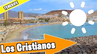 Los Cristianos Tenerife Spain Tour of beach and resort [upl. by Inattirb750]