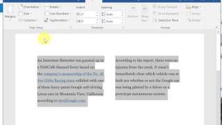 How to Split Text into 2 columns in Word [upl. by Westland259]