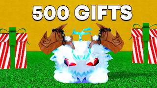 I Unboxed 500 Gifts to get this in Blox fruits [upl. by Dinan]