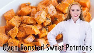 EASY OvenRoasted Sweet Potatoes [upl. by Suehtomit671]