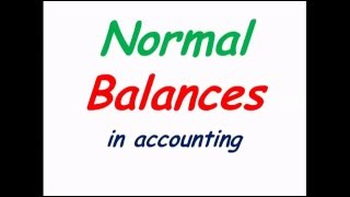 Normal Balances in Accounting [upl. by Nahtonoj234]