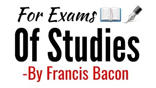 Of Studies essay by Francis Bacon in Hindi summary Explanation and full analysis and line [upl. by Akimas]