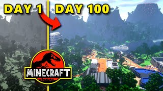 I Spent 100 Days Making Jurassic Park In Minecraft Creative [upl. by Nilrem]