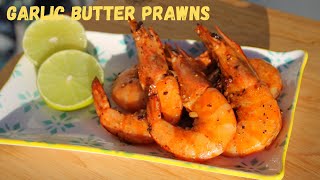 Garlic Butter Prawns  PanFried Butter Garlic Prawns in shells  Whole Prawns Recipe [upl. by Occir83]