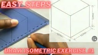 How to draw an Isometric Projection  Isometric Square  Exercise 1 [upl. by Hedda]