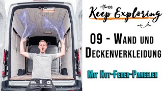 09 ‖ Wand und Deckenverkleidung mit NutFederPaneelen  DIY Campervan Selbstausbau [upl. by Nnairrek598]