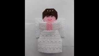 How to make Plastic Canvas Christmas Tree Angel Decoration [upl. by Etom503]