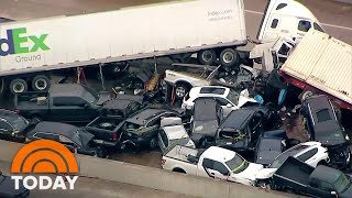 Ice Storm In Texas Leads To Deadly 100Car Pileup  TODAY [upl. by Donnell842]