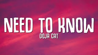 Doja Cat  Need To Know Lyrics [upl. by Acinor]