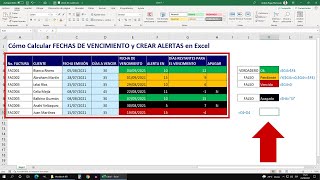 Cómo Calcular FECHAS DE VENCIMIENTO y CREAR ALERTAS en Excel [upl. by Arrio]