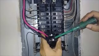 Install a new 240 Volt 50 Amp cable for Electrical Range  Part 3  Connection To Circuit Breaker [upl. by Nerak]