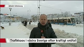 Blooper quotJag har inte sett en enda spårvagnquot  Nyheterna TV4 [upl. by Ahsitneuq]