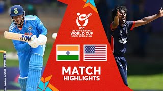 India v USA  Match Highlights  U19 CWC 2024 [upl. by Sauveur]