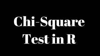 Chisquare Test in R  Statistics in R Programming [upl. by Yerffeg]