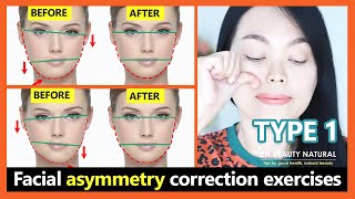 Type 1 How to fix asymmetrical face get a symmetrical face naturally Facial asymmetry exercises [upl. by Elnore394]