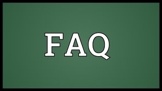 FAQ Meaning [upl. by Talley]