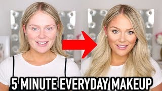 5 MINUTE EVERYDAY MAKEUP TRANSFORMATION  GET READY WITH ME [upl. by Ecinuahs727]