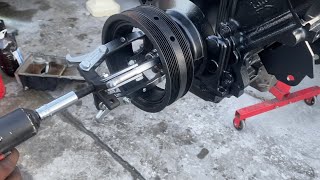 HOW TO REMOVE AND INSTALL A LS HARMONIC BALANCER USING A GM Ls7 CRANK BOLT [upl. by Hoenack]