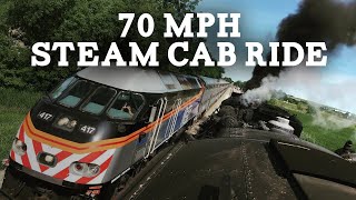 70MPH Cab Ride on a Steam Locomotive [upl. by Enayr236]