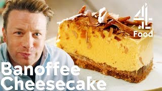 How to Make an ENTICING Banoffee Cheesecake in 30 Minutes  Jamies Quick amp Easy Food [upl. by Adli]