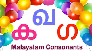 Malayalam Aksharamala Malayalam Consonants വ്യഞ്ജനങ്ങൾ Malayalam Alphabets [upl. by Eustasius]