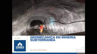 Geomecanica en minería subterránea  Parte 1 [upl. by Meill887]