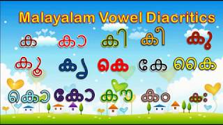 Malayalam ALPHABET Vowel Diacritics – Ka ക with Audio  Malayalam Alphabets and Vowel Diatrics [upl. by Nyahs]