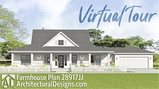 1800 Sq Ft 3Bedroom Modern Farmhouse Plan 28917JJ  Interior Walkthrough amp 360° Exterior Tour [upl. by Iruy]