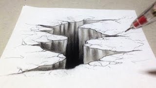 Comment dessiner un Trompelœil 3D quotFissurequot Tutoriel [upl. by Eelyram]