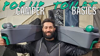 Pop Up Camper Cassette Toilet Basics  How to Fill Up Use Empty Clean amp Maintain [upl. by Ahseym]