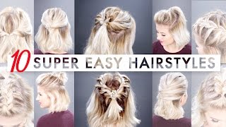 10 Easy Half Up hairstyles for SHORT HAIR Tutorial  Milabu [upl. by Ermina]