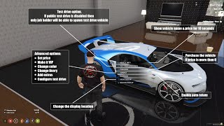 ADVANCED CAR DEALERSHIP FIVEM  ESXQBCORE [upl. by Nohsyar]