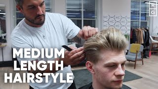 Medium Length Hairstyle For Men  With Undercut and Fade [upl. by Bluma756]