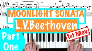 How to play MOONLIGHT SONATA 1st Movement  Ludwig van Beethoven PART 1 Piano Tutorial [upl. by Dracir]