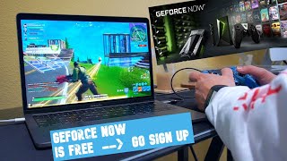 GeForce Now FREE Membership  Fortnite Season 2 on 2019 Macbook Pro using Nvidia GeForce Now [upl. by Poppo]