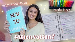 HOW TO SAMENVATTING MAKEN zo maak jij de beste samenvatting [upl. by Ytrebil]