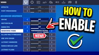 How To Enable Performance Mode In Fortnite Resetting Fix [upl. by Bithia]