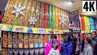 ⁴ᴷ⁶⁰ MampMS World Candy Store in Times Square New York City Walking Tour CHOCOLATE LOVER DONT MISS [upl. by Elsey311]