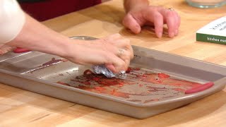 How to Clean a Dirty Baking Sheet  Rachael Ray Show [upl. by Anyrtak665]