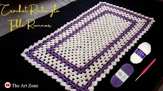 Crochet Simple Rectangular Table Runner For Beginners [upl. by Otreblon]