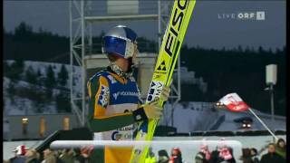 Gregor Schlierenzauer Lillehammer 2009 1505m  Fall ORF AMAZING JUMP [upl. by Ynnot]