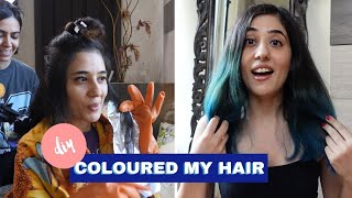 BLUE HAIR at home DIY hair transformation  Hair Colour gone wrong Tanya Khanijow [upl. by Ellener]